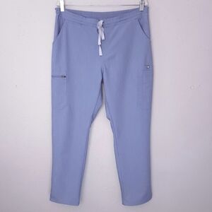 FIGS Yola Cargo Scrub Pants Heathered Indigo Blue Limited Edition Color LARGE